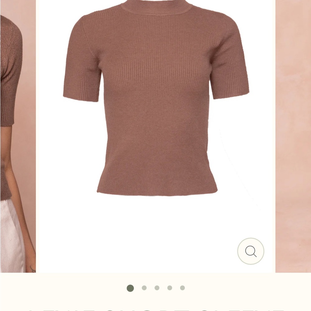 Ivy City Co Lexie Fitted Short Sleeve Taupe T-shirt